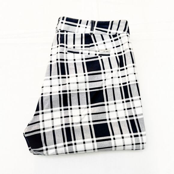 Michael Kors Plaid Striped Patterned Dress Pant Black White Jeans Size 6 - Picture 1 of 8